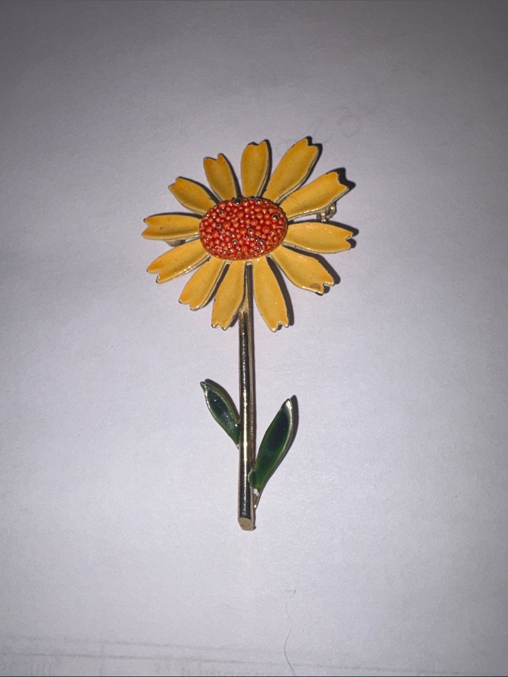 Yellow Daisy Enamel Flower Brooch - Brand